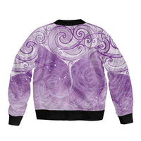 Epilepsy Awareness Maori Aotearoa Bomber Jacket Manta Ray - Purple Glaze LT7 - Polynesian Pride