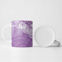 Epilepsy Awareness Maori Aotearoa Ceramic Mug Manta Ray - Purple Glaze LT7 - Polynesian Pride