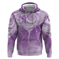 Epilepsy Awareness Maori Aotearoa Hoodie Manta Ray - Purple Glaze LT7 Pullover Hoodie Purple - Polynesian Pride