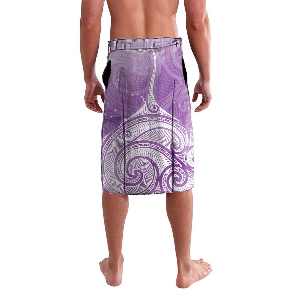 Epilepsy Awareness Maori Aotearoa Lavalava Manta Ray - Purple Glaze LT7 - Polynesian Pride