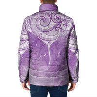 Epilepsy Awareness Maori Aotearoa Padded Jacket Manta Ray - Purple Glaze LT7 - Polynesian Pride