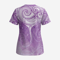 Epilepsy Awareness Maori Aotearoa Scrub Top Manta Ray - Purple Glaze LT7 - Polynesian Pride