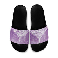 Epilepsy Awareness Maori Aotearoa Slide Sandals Manta Ray - Purple Glaze LT7 Purple - Polynesian Pride