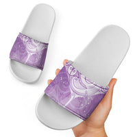 Epilepsy Awareness Maori Aotearoa Slide Sandals Manta Ray - Purple Glaze LT7 - Polynesian Pride