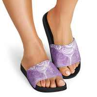 Epilepsy Awareness Maori Aotearoa Slide Sandals Manta Ray - Purple Glaze LT7 - Polynesian Pride
