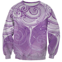 Epilepsy Awareness Maori Aotearoa Sweatshirt Manta Ray - Purple Glaze LT7 Unisex Purple - Polynesian Pride