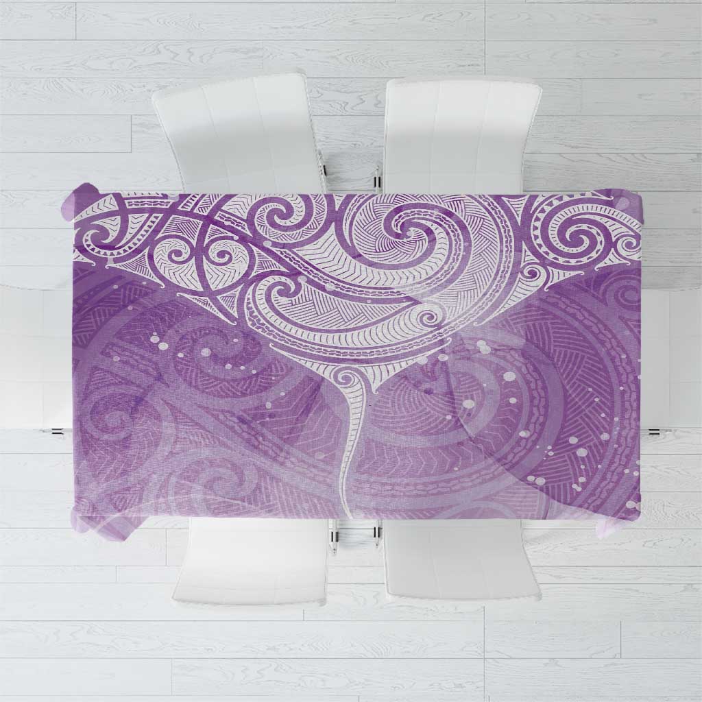Epilepsy Awareness Maori Aotearoa Tablecloth Manta Ray - Purple Glaze LT7 Purple - Polynesian Pride