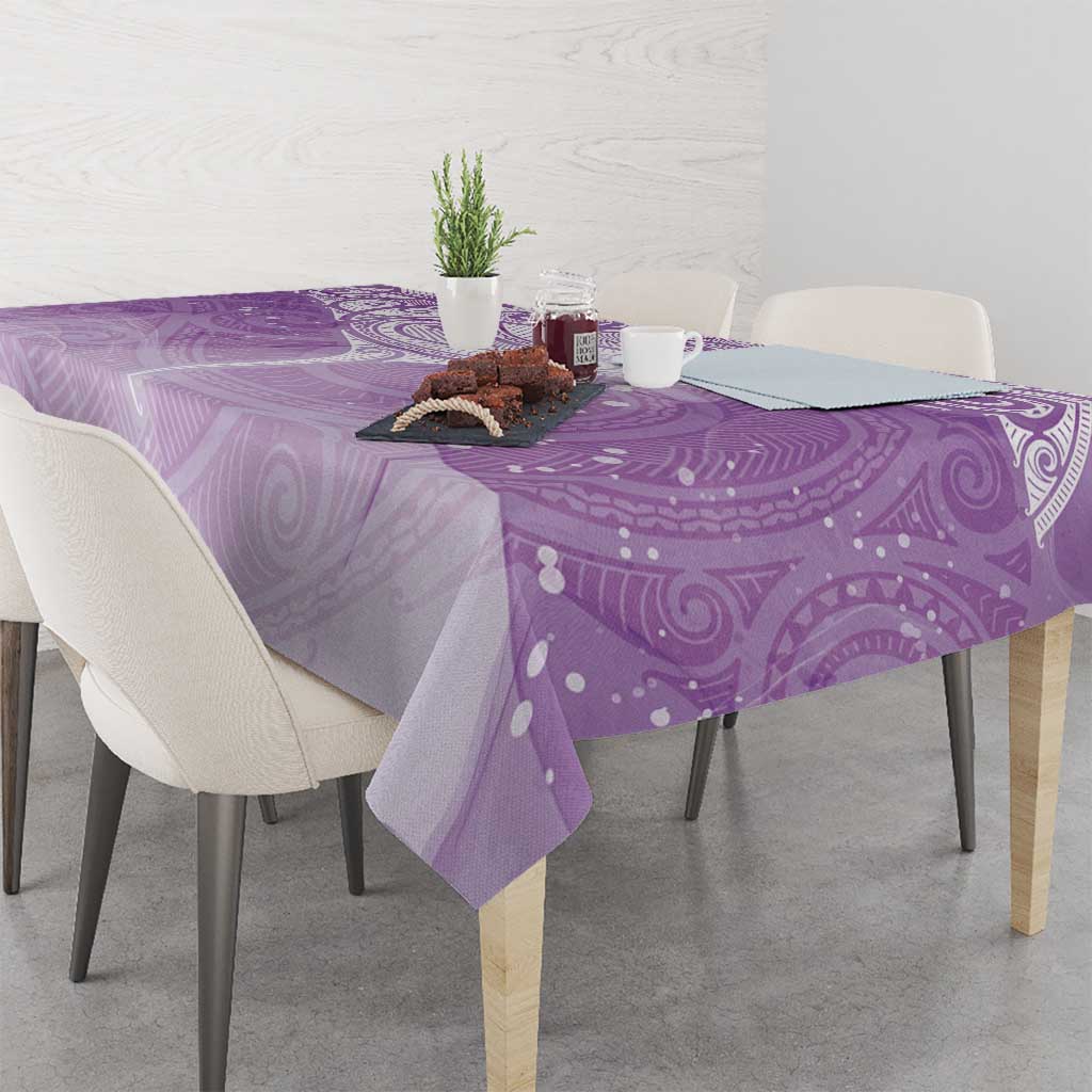 Epilepsy Awareness Maori Aotearoa Tablecloth Manta Ray - Purple Glaze LT7 - Polynesian Pride