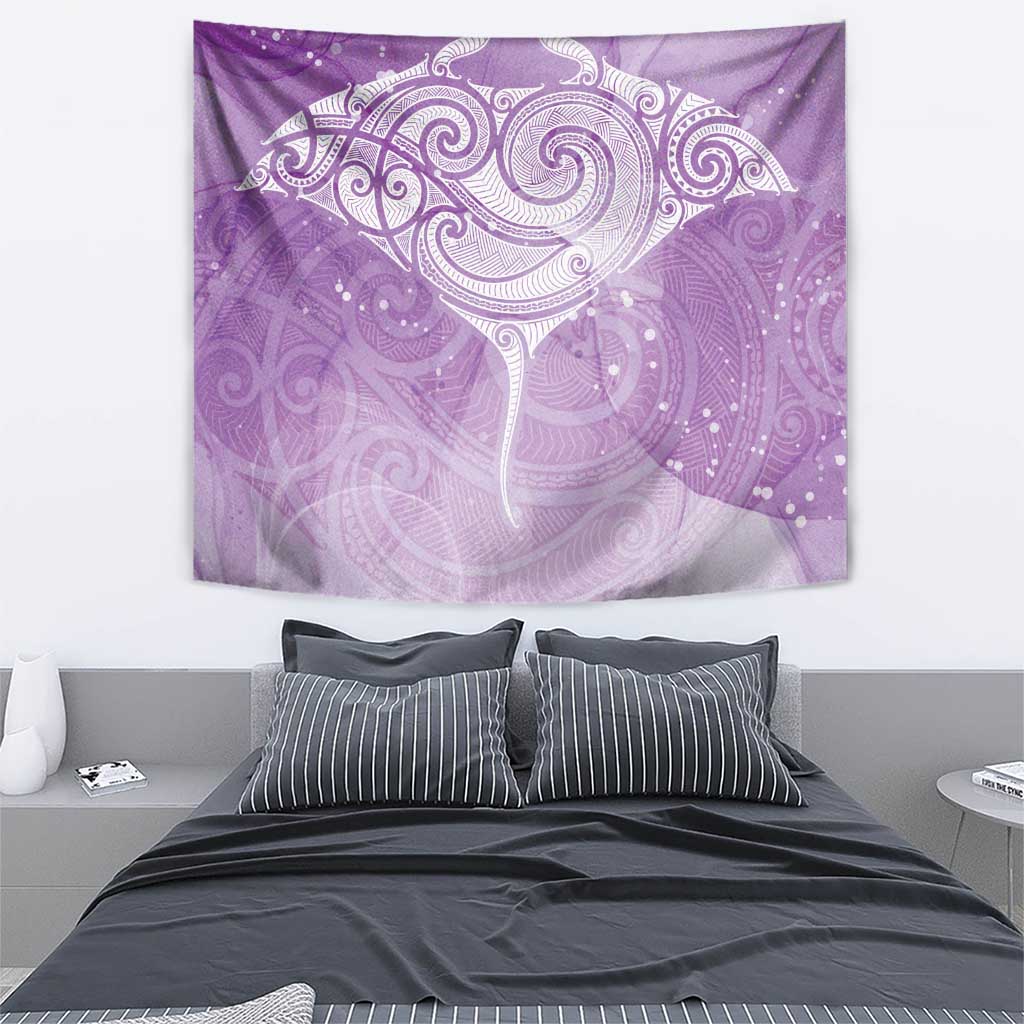 Epilepsy Awareness Maori Aotearoa Tapestry Manta Ray - Purple Glaze LT7 - Polynesian Pride