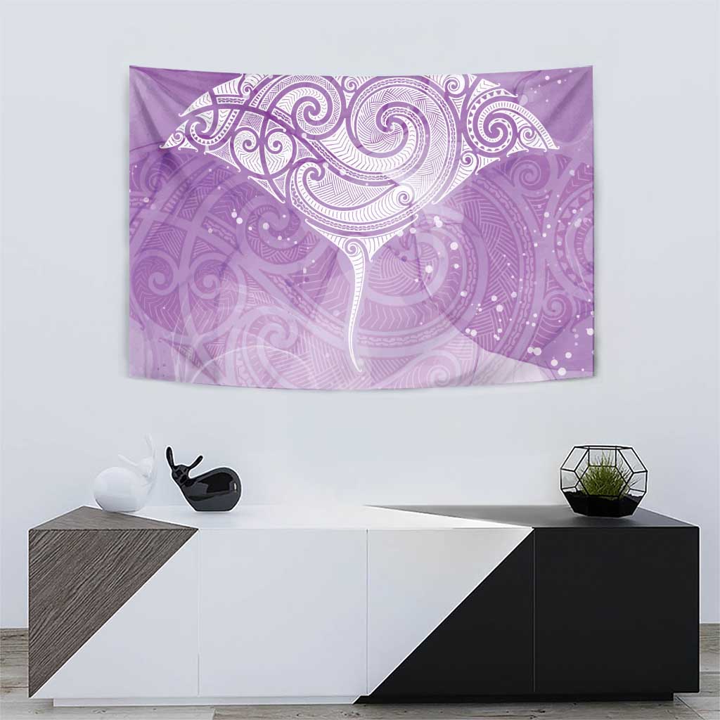 Epilepsy Awareness Maori Aotearoa Tapestry Manta Ray - Purple Glaze LT7 - Polynesian Pride