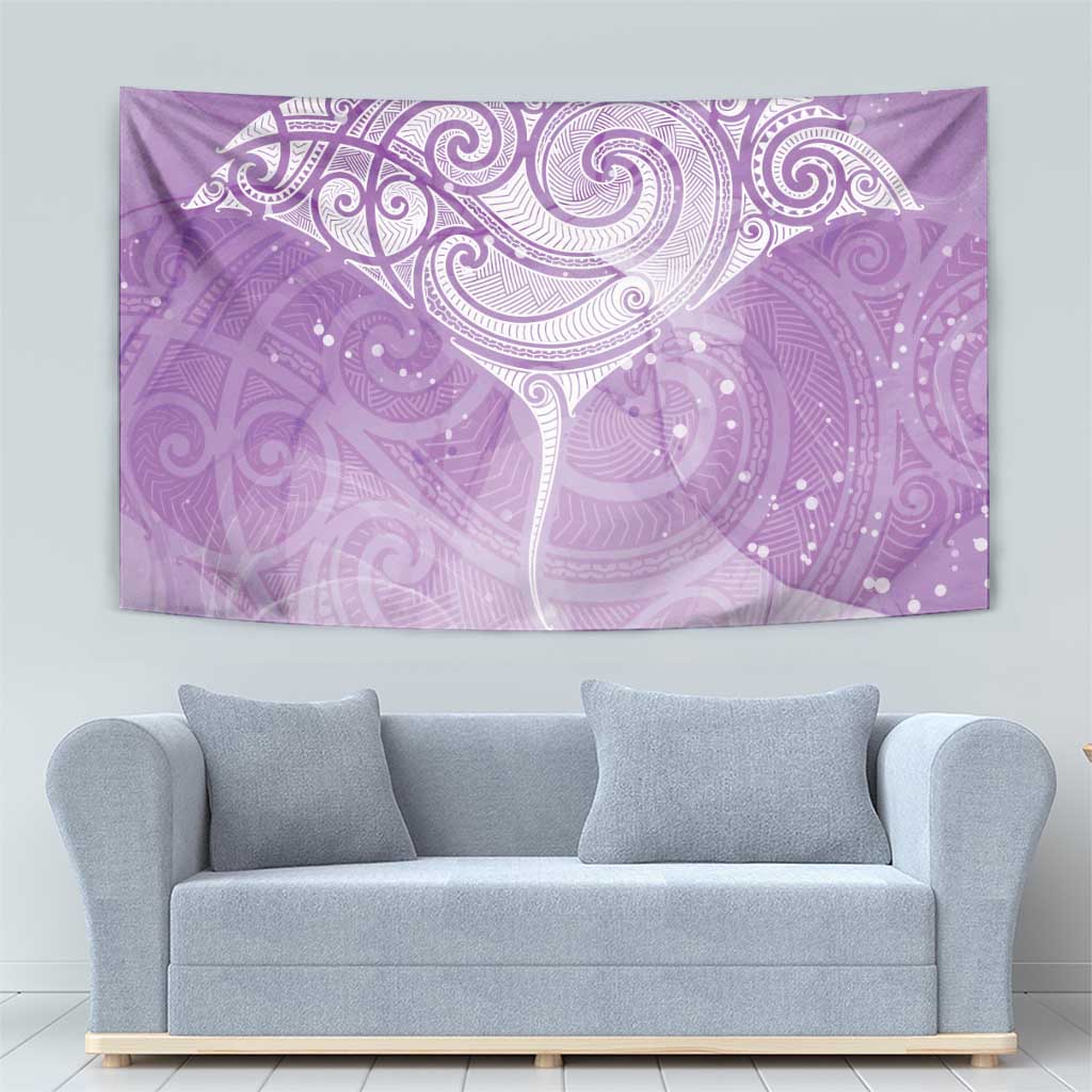 Epilepsy Awareness Maori Aotearoa Tapestry Manta Ray - Purple Glaze LT7 - Polynesian Pride