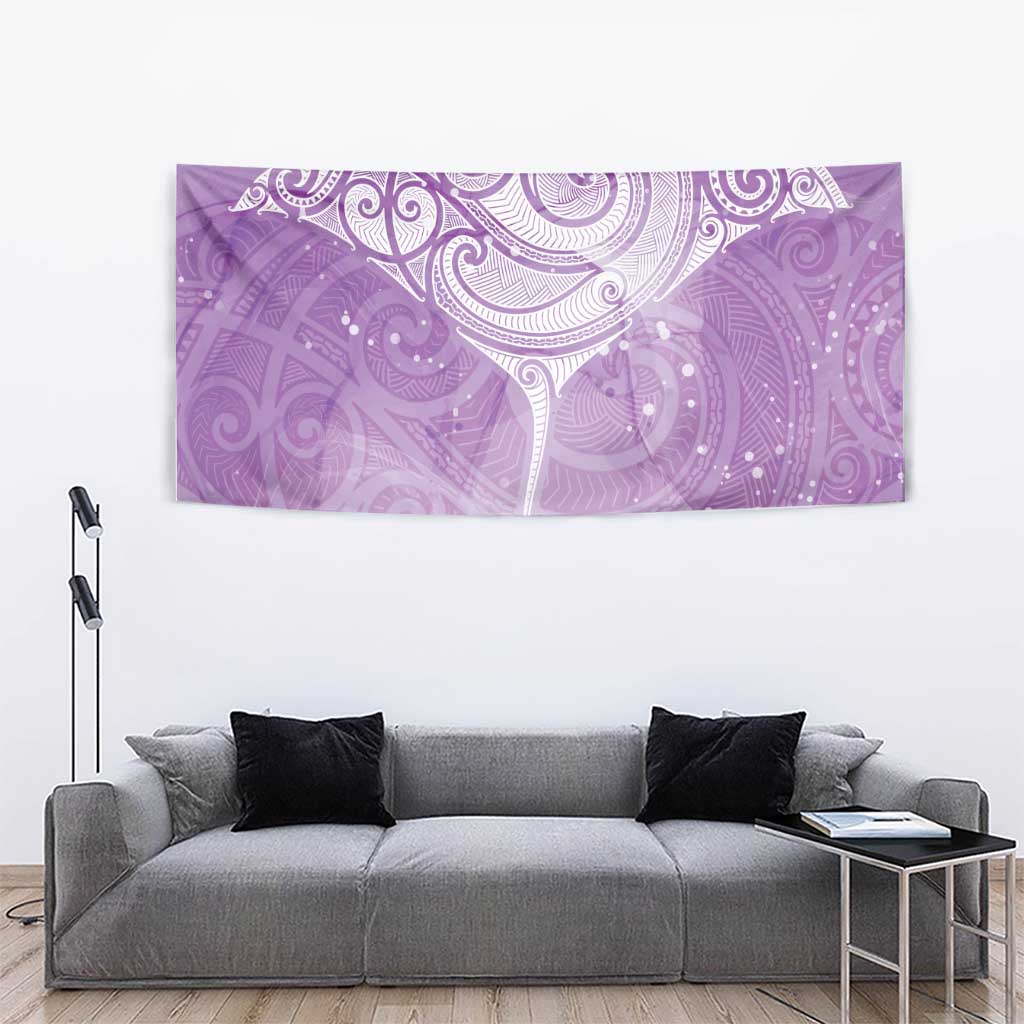 Epilepsy Awareness Maori Aotearoa Tapestry Manta Ray - Purple Glaze LT7 - Polynesian Pride