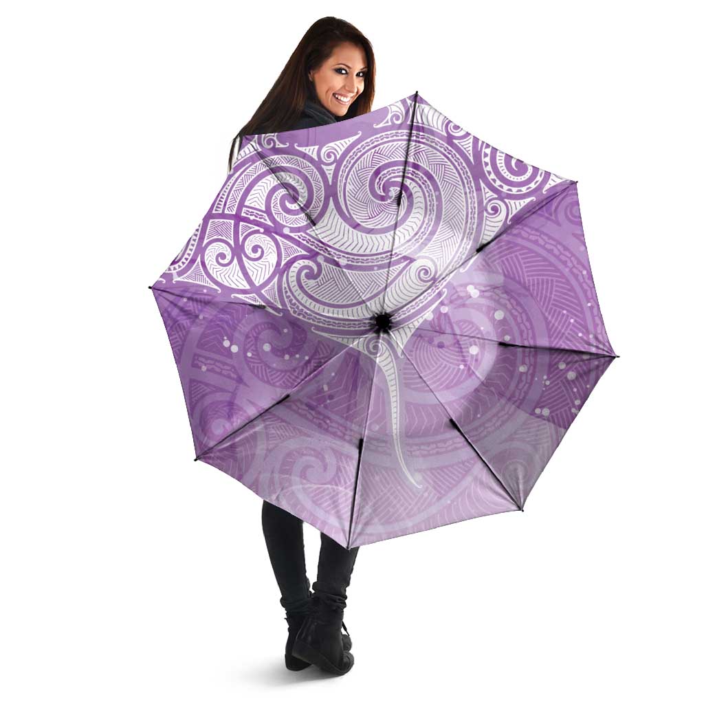 Epilepsy Awareness Maori Aotearoa Umbrella Manta Ray - Purple Glaze LT7 - Polynesian Pride