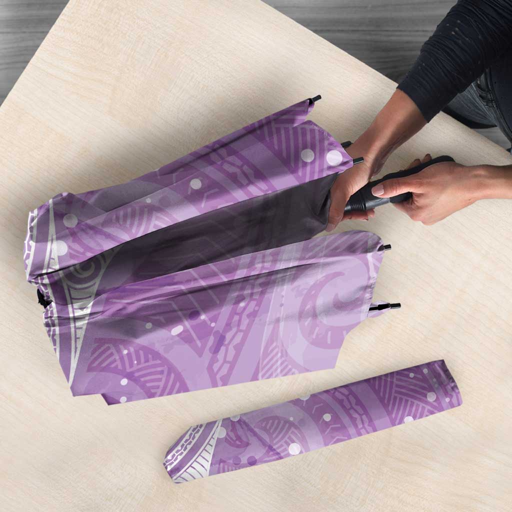 Epilepsy Awareness Maori Aotearoa Umbrella Manta Ray - Purple Glaze LT7 - Polynesian Pride