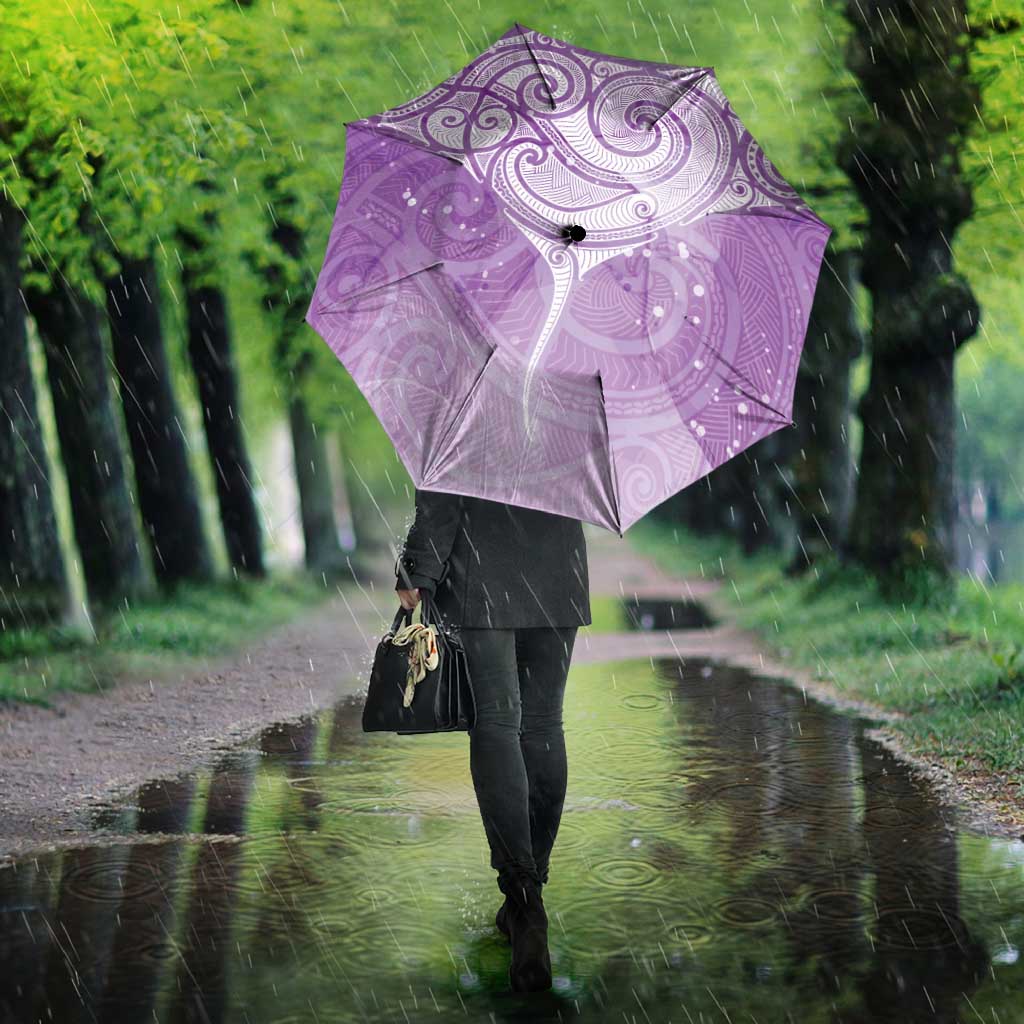 Epilepsy Awareness Maori Aotearoa Umbrella Manta Ray - Purple Glaze LT7 - Polynesian Pride