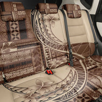 Samoa Siapo Mamanu Back Car Seat Cover Plumeria Mocha Motifs LT7 - Polynesian Pride