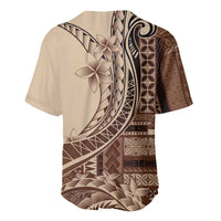Samoa Siapo Mamanu Baseball Jersey Plumeria Mocha Motifs LT7 - Polynesian Pride