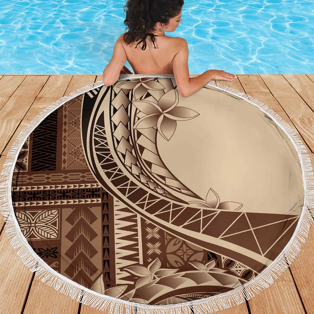 Samoa Siapo Mamanu Beach Blanket Plumeria Mocha Motifs LT7 - Polynesian Pride