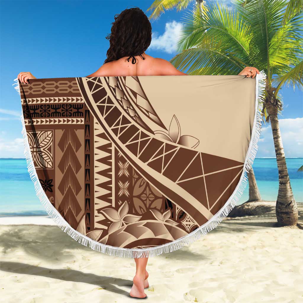 Samoa Siapo Mamanu Beach Blanket Plumeria Mocha Motifs LT7 - Polynesian Pride