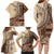 Samoa Siapo Mamanu Family Matching Long Sleeve Bodycon Dress and Hawaiian Shirt Plumeria Mocha Motifs