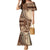 Samoa Siapo Mamanu Family Matching Mermaid Dress and Hawaiian Shirt Plumeria Mocha Motifs