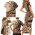 Samoa Siapo Mamanu Family Matching Short Sleeve Bodycon Dress and Hawaiian Shirt Plumeria Mocha Motifs