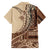 Samoa Siapo Mamanu Family Matching Short Sleeve Bodycon Dress and Hawaiian Shirt Plumeria Mocha Motifs