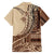 Samoa Siapo Mamanu Family Matching Summer Maxi Dress and Hawaiian Shirt Plumeria Mocha Motifs