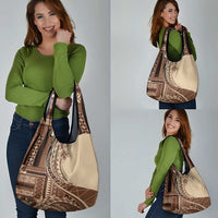 Samoa Siapo Mamanu Grocery Bag Plumeria Mocha Motifs LT7 - Polynesian Pride