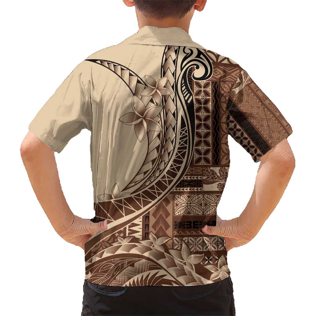 Samoa Siapo Mamanu Hawaiian Shirt Plumeria Mocha Motifs LT7 - Polynesian Pride
