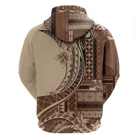 Samoa Siapo Mamanu Hoodie Plumeria Mocha Motifs LT7 - Polynesian Pride