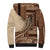 Samoa Siapo Mamanu Sherpa Hoodie Plumeria Mocha Motifs