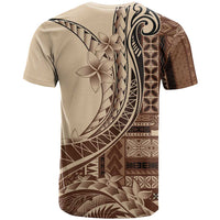 Samoa Siapo Mamanu T Shirt Plumeria Mocha Motifs LT7 - Polynesian Pride