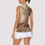 Samoa Siapo Mamanu Women Sleeveless Polo Shirt Plumeria Mocha Motifs