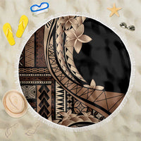 Samoa Siapo Mamanu Beach Blanket Plumeria Black Motifs LT7 One Size 150cm Black - Polynesian Pride