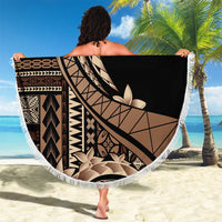 Samoa Siapo Mamanu Beach Blanket Plumeria Black Motifs LT7 - Polynesian Pride