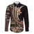 Samoa Siapo Mamanu Family Matching Long Sleeve Bodycon Dress and Hawaiian Shirt Plumeria Black Motifs