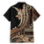 Samoa Siapo Mamanu Family Matching Mermaid Dress and Hawaiian Shirt Plumeria Black Motifs