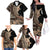 Samoa Siapo Mamanu Family Matching Off The Shoulder Long Sleeve Dress and Hawaiian Shirt Plumeria Black Motifs