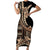 Samoa Siapo Mamanu Family Matching Short Sleeve Bodycon Dress and Hawaiian Shirt Plumeria Black Motifs