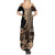 Samoa Siapo Mamanu Family Matching Summer Maxi Dress and Hawaiian Shirt Plumeria Black Motifs