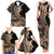 Samoa Siapo Mamanu Family Matching Tank Maxi Dress and Hawaiian Shirt Plumeria Black Motifs