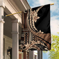 Samoa Siapo Mamanu Garden Flag Plumeria Black Motifs LT7 House Flag Black - Polynesian Pride