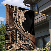 Samoa Siapo Mamanu Garden Flag Plumeria Black Motifs LT7 - Polynesian Pride