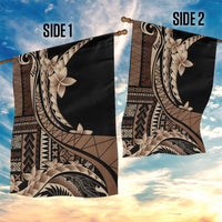 Samoa Siapo Mamanu Garden Flag Plumeria Black Motifs LT7 - Polynesian Pride