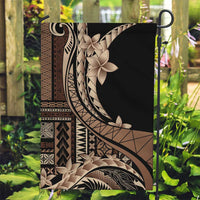 Samoa Siapo Mamanu Garden Flag Plumeria Black Motifs LT7 Garden Flag Black - Polynesian Pride