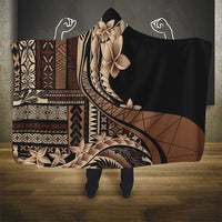 Samoa Siapo Mamanu Hooded Blanket Plumeria Black Motifs LT7 - Polynesian Pride