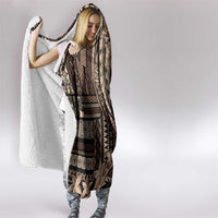 Samoa Siapo Mamanu Hooded Blanket Plumeria Black Motifs LT7 - Polynesian Pride