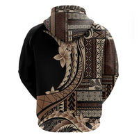 Samoa Siapo Mamanu Hoodie Plumeria Black Motifs LT7 - Polynesian Pride