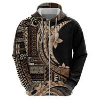 Samoa Siapo Mamanu Hoodie Plumeria Black Motifs LT7 - Polynesian Pride